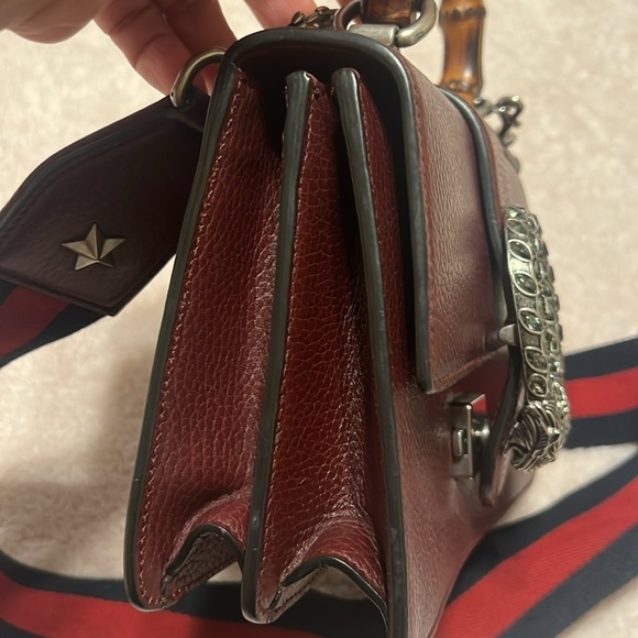 Gucci GG bamboo handle bag mini burgundy Dyno - Picture 3 of 10